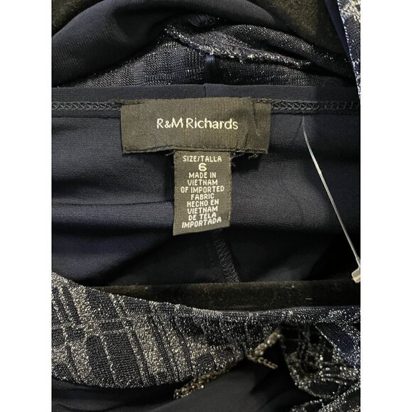 R&M Richards Navy / Silver Party , Cocktail , MOB Dress & Jacket Set, Size 6 - Picture 8 of 11